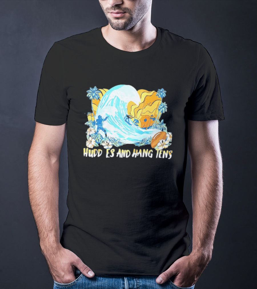 Miami Dolphins Tommy Bahama Huddle And Hang Tens Tropical Surf Football Experience T-Shirt