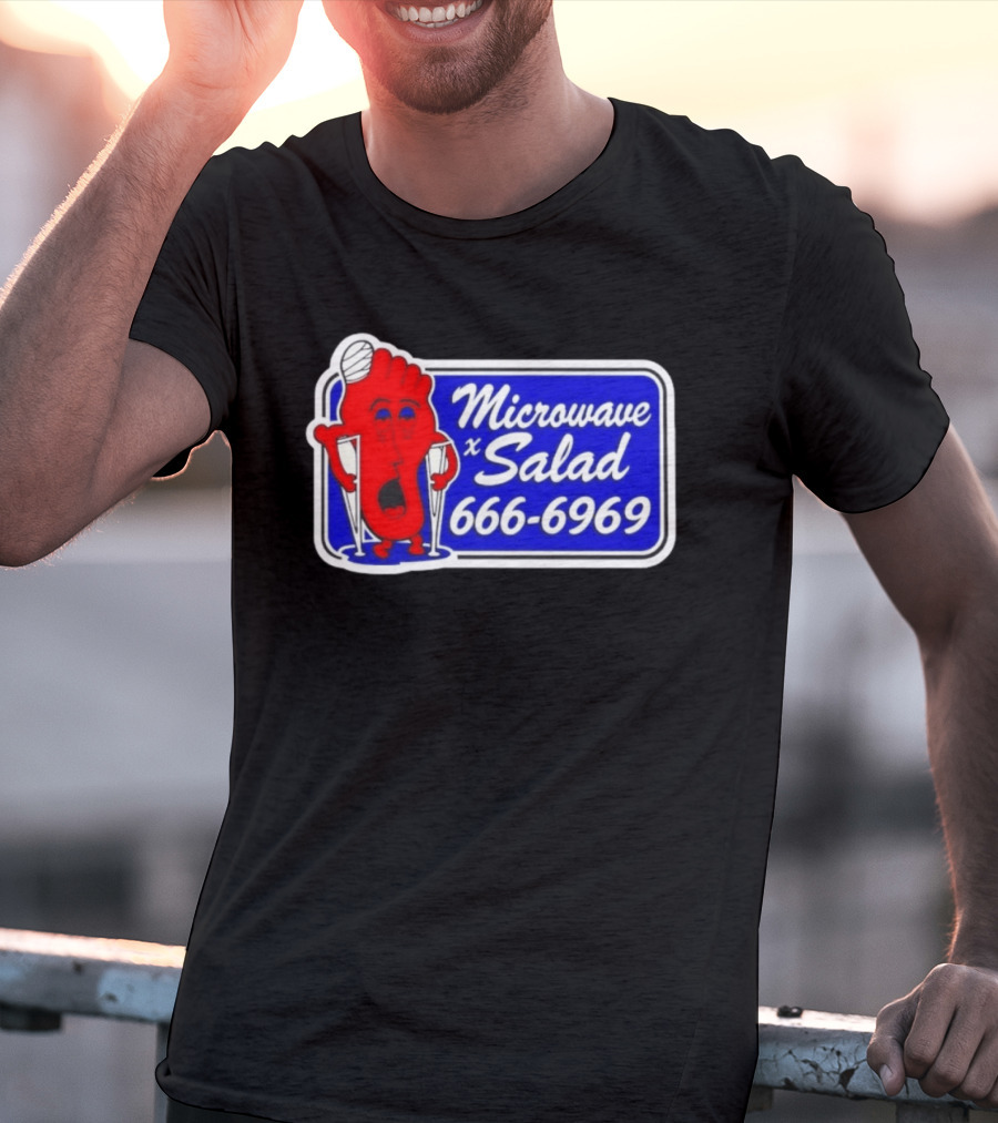 Microwave X Salad 666 6969 Red Foot With Crutches T-Shirt