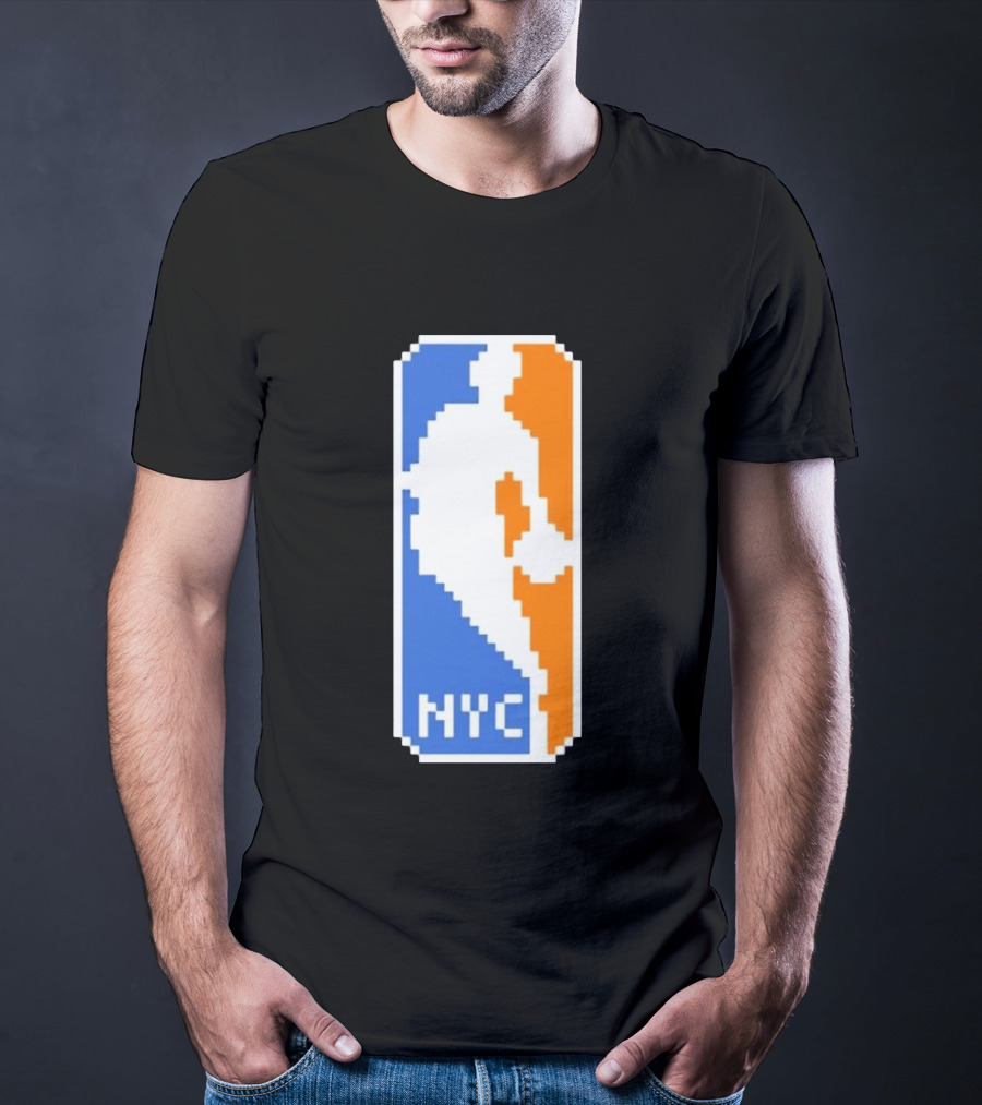 NYC NBA Pixel Logo Basketball T-Shirt