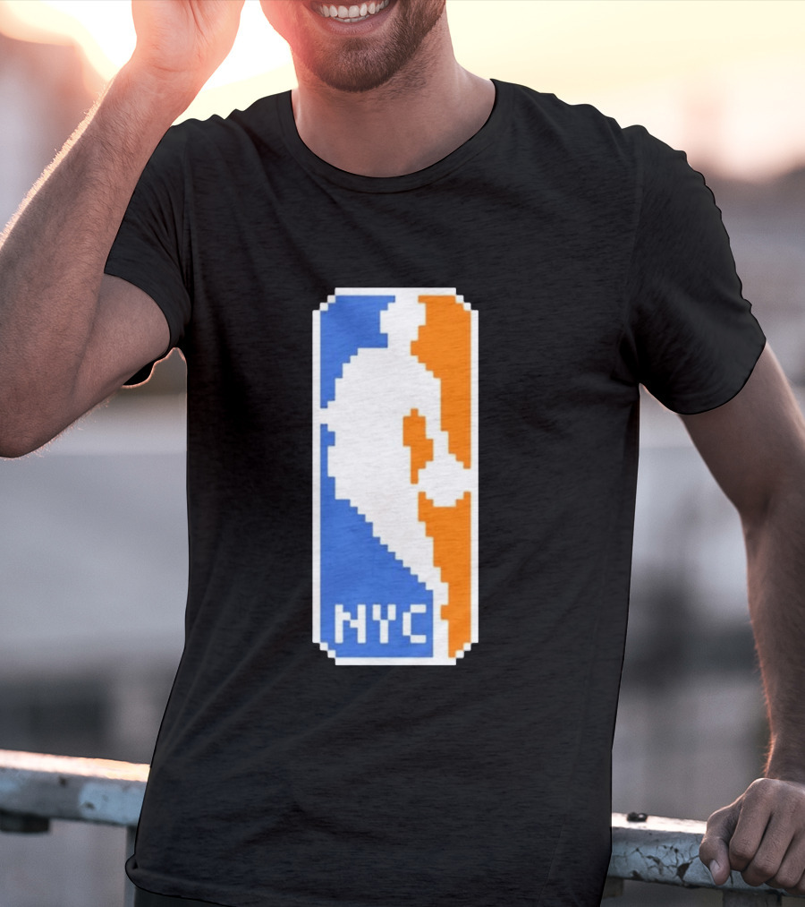 NYC NBA Pixel Logo Basketball T-Shirt