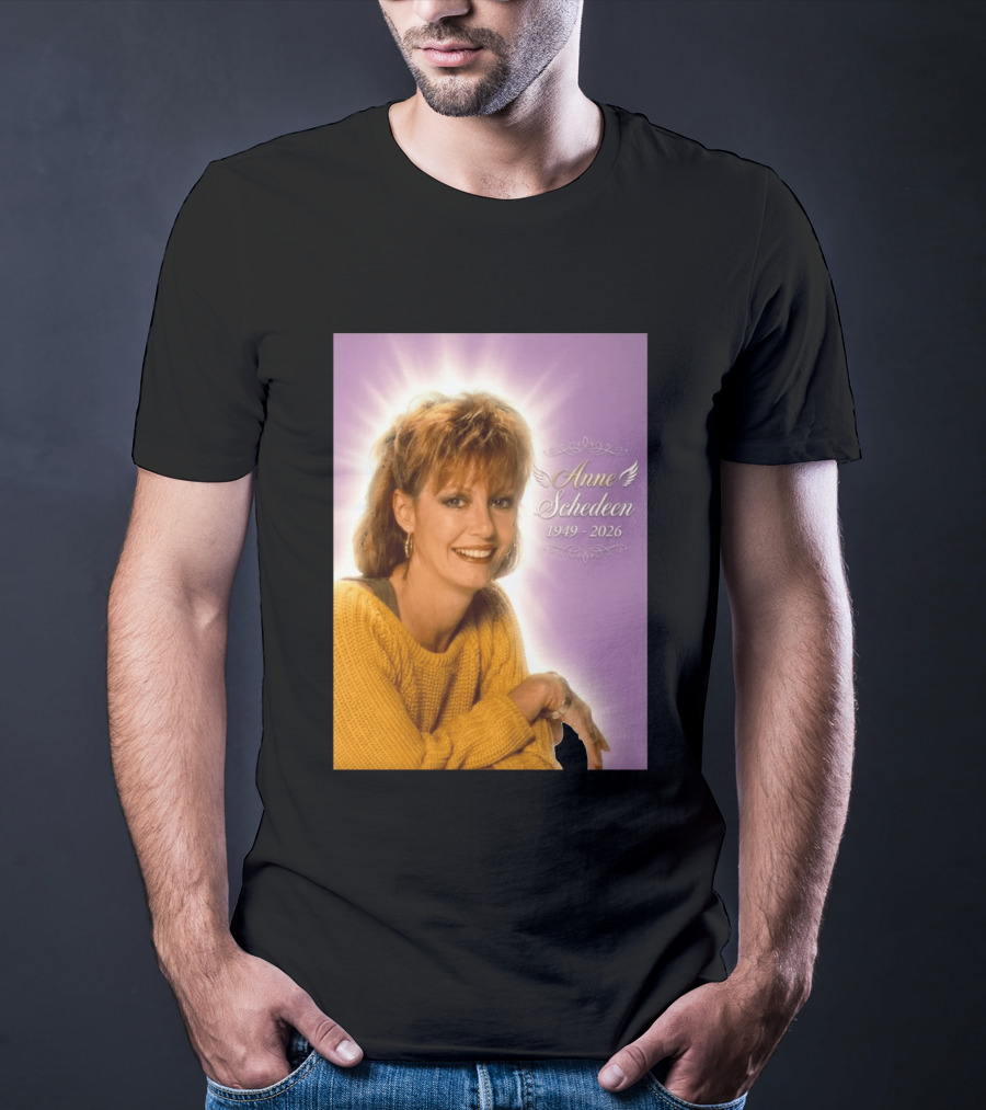 Anne Schedeen 1949 2026 Memorial Image With Angel Wings T-Shirt