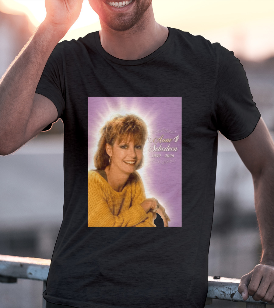 Anne Schedeen 1949 2026 Memorial Image With Angel Wings T-Shirt