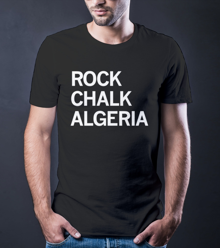 Rock Chalk Algeria Bold White T-Shirt