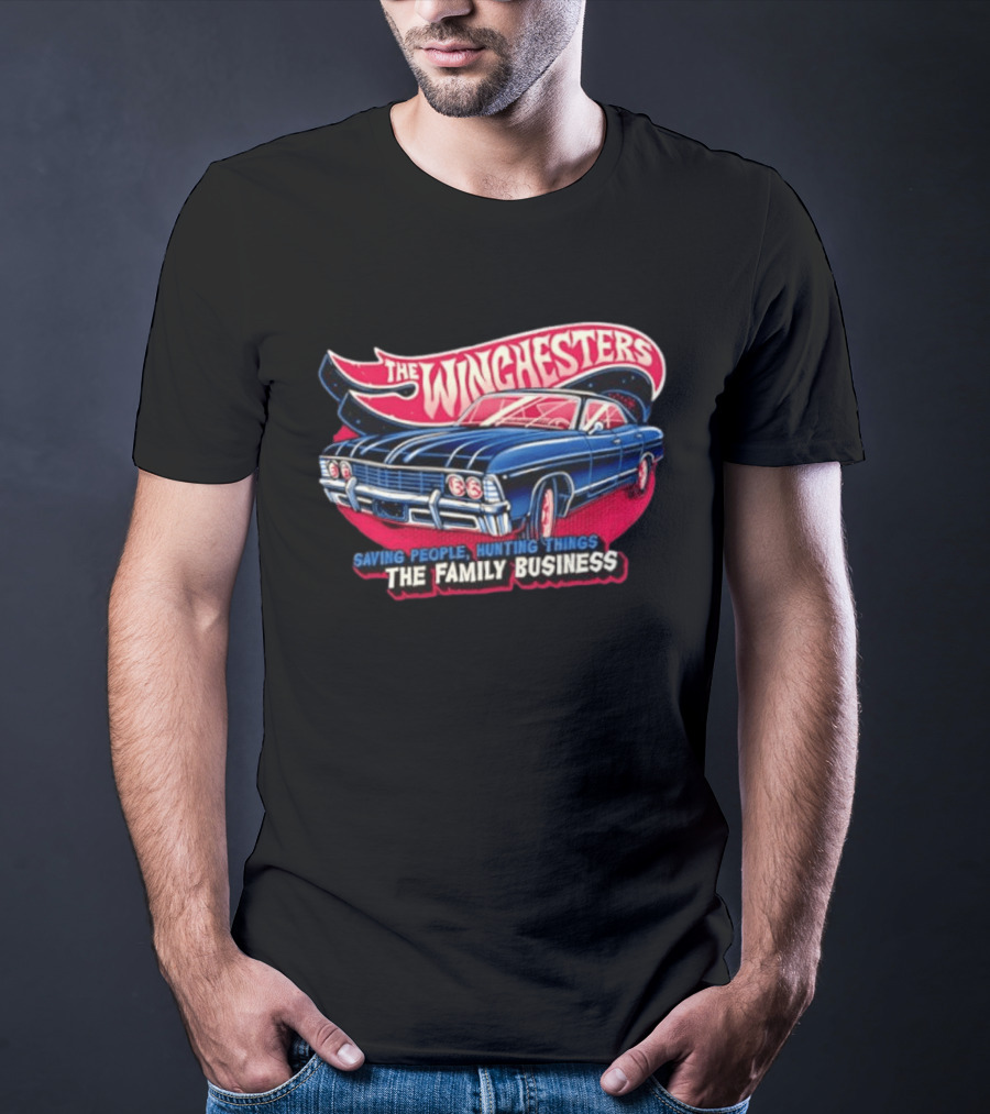 The WINGHESTERS Saving People Hunting Things The Family Business Supernatural Car T-Shirt