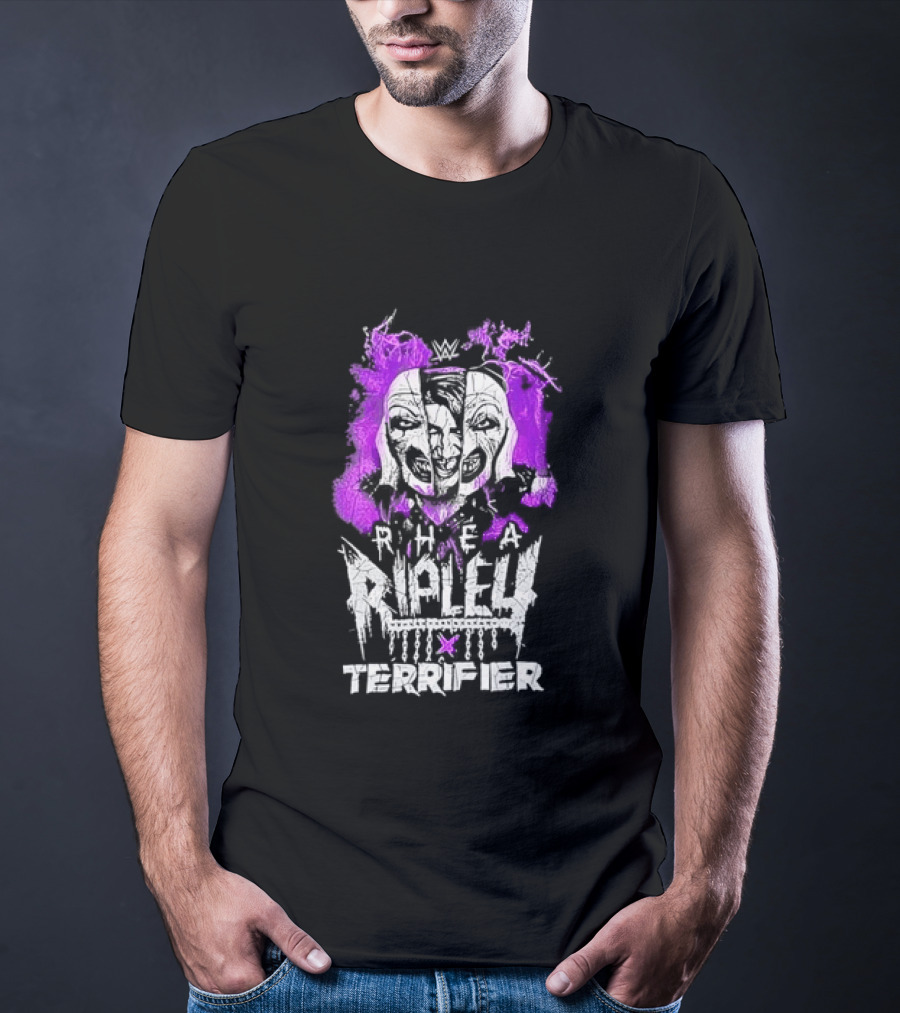 Rhea Ripley Terrifier Split Mask Purple WWE T-Shirt