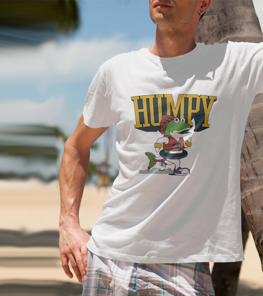 Humpy Running Fish With Life Vest Tube Humor T-Shirt