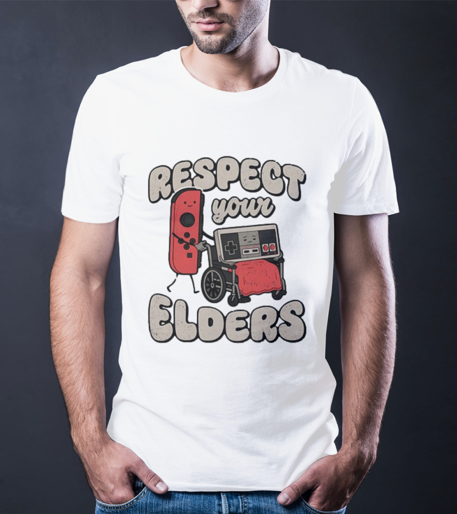 Respect Your Elders NES Controller Switch Gamer Humor T-Shirt