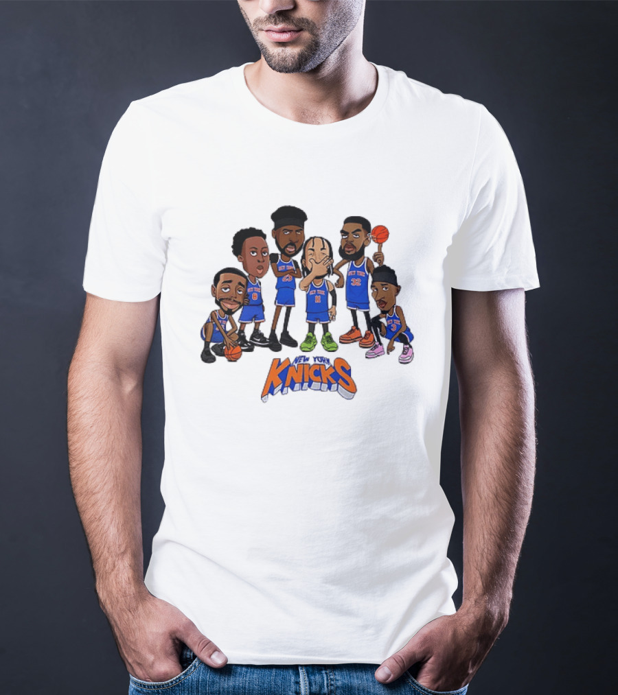 Jalen Brunson Mitchell Robinson RJ Barrett Julius Randle New York Knicks Legends NBA 2026 Caricature T-Shirt