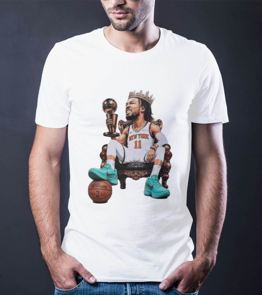 Jalen Brunson New York Crown Trophy Basketball Wilson T-Shirt