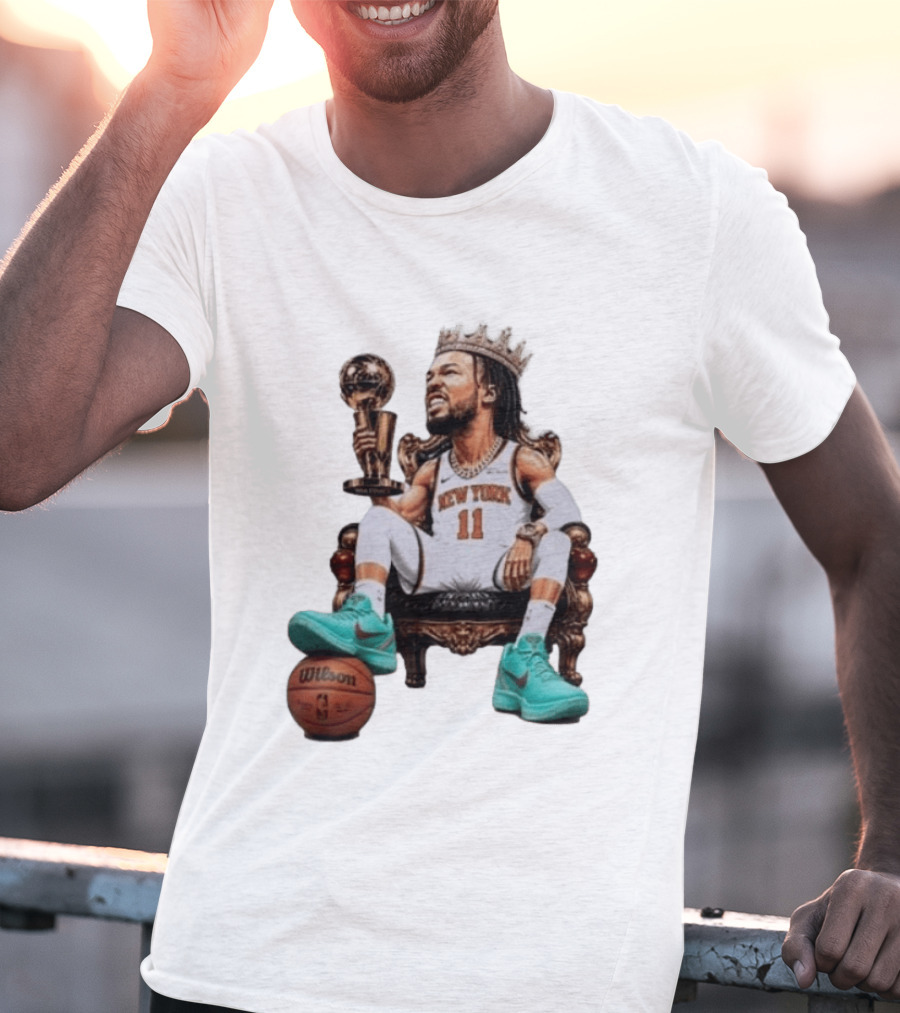 Jalen Brunson New York Crown Trophy Basketball Wilson T-Shirt