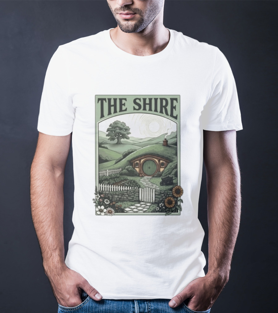 The Shire Hobbit Hole Rustic Countryside Scenery T-Shirt