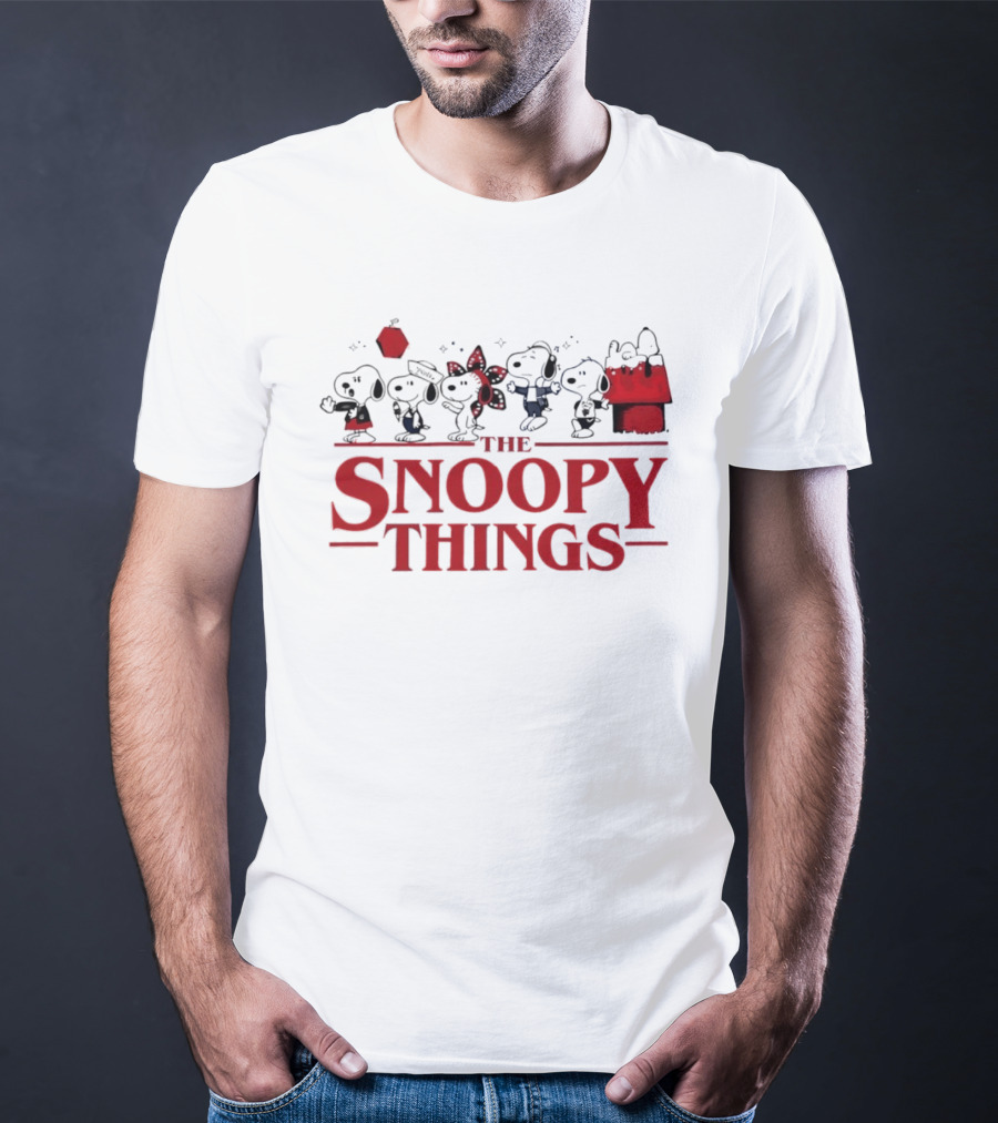 Snoopy Characters Inspired By Stranger Things Mashup T-Shirt