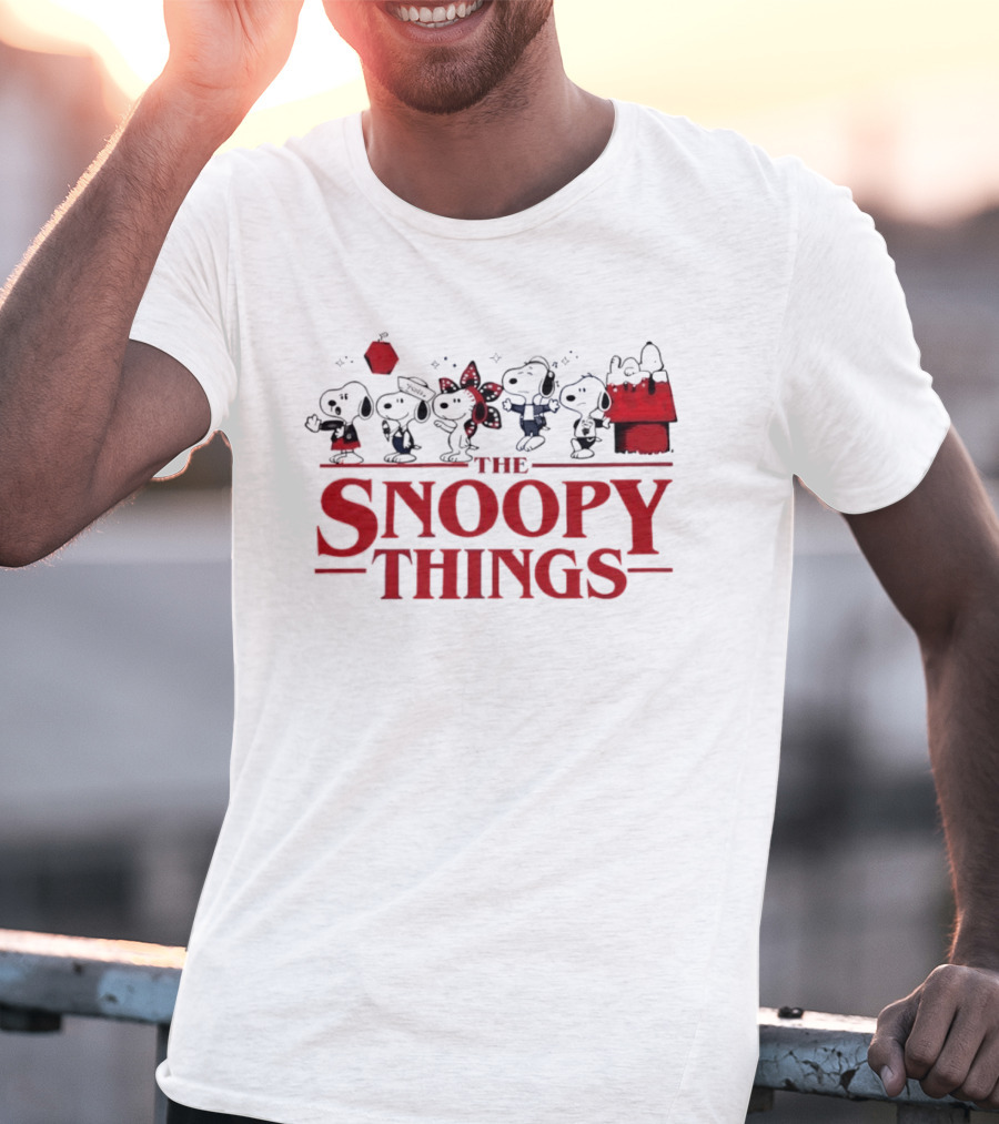 Snoopy Characters Inspired By Stranger Things Mashup T-Shirt