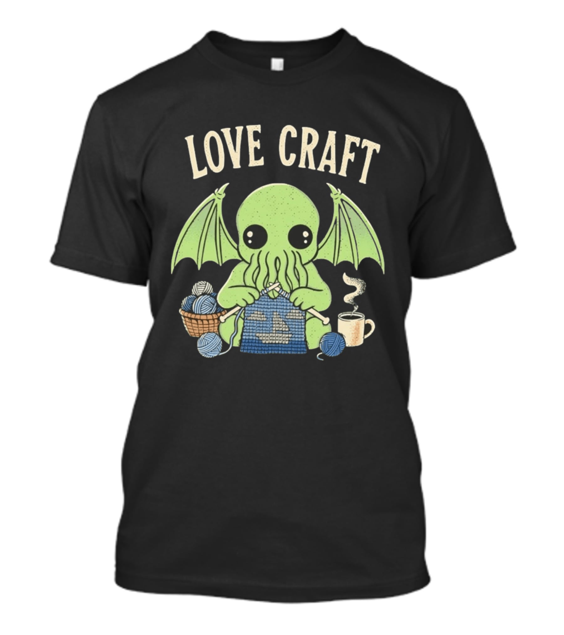 Love Craft Cthulhu Knitting Cozy Yarn Coffee T-Shirt