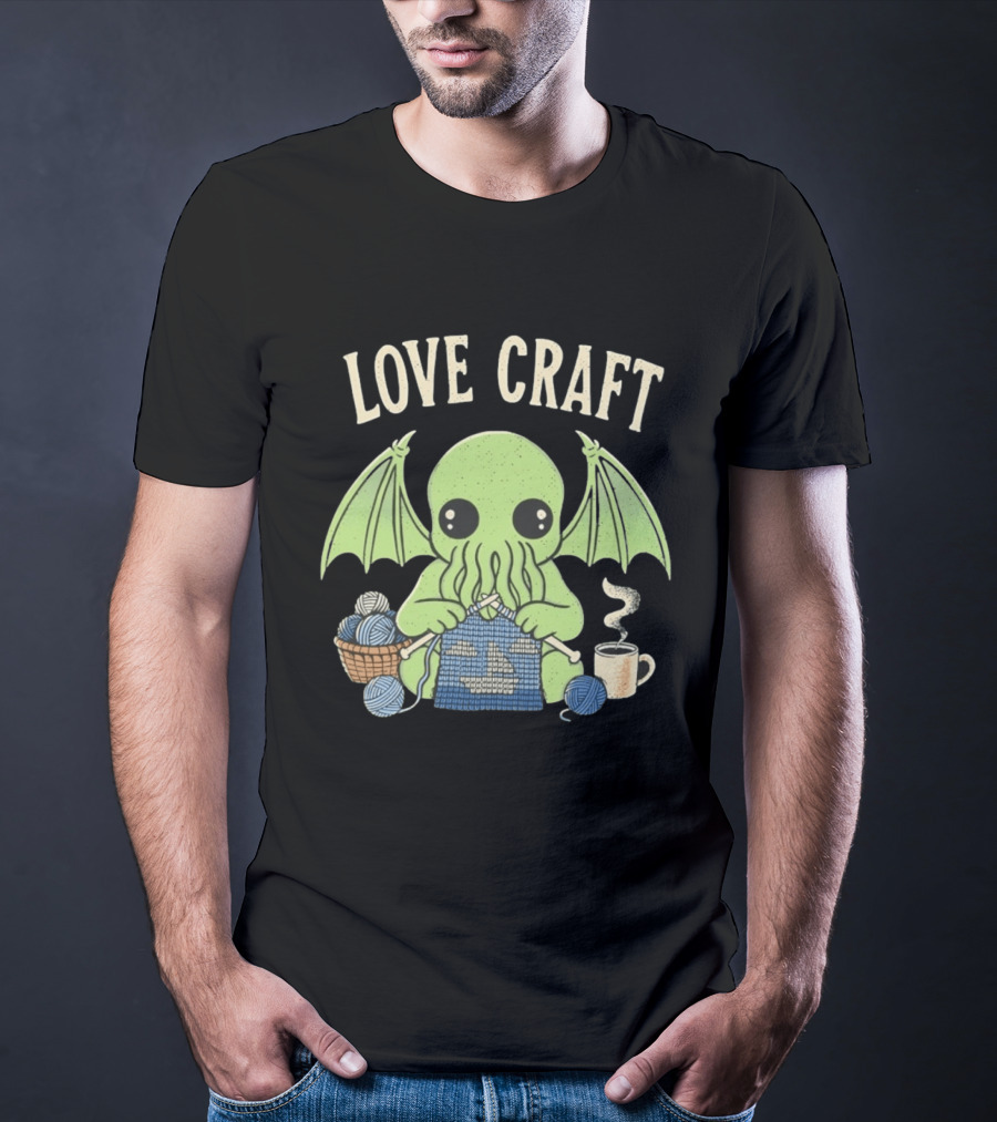 Love Craft Cthulhu Knitting Cozy Yarn Coffee T-Shirt