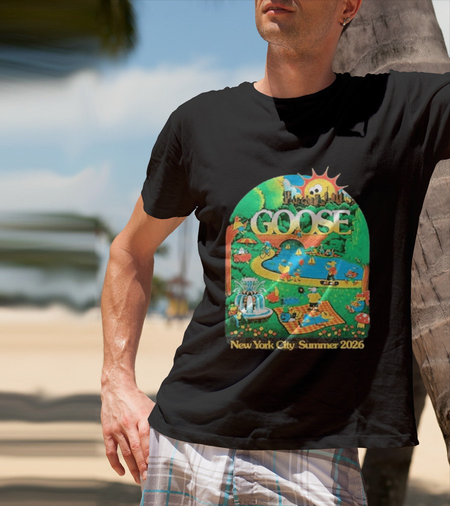 Goose New York City Central Park Summer 2026 Fun Scene T-Shirt