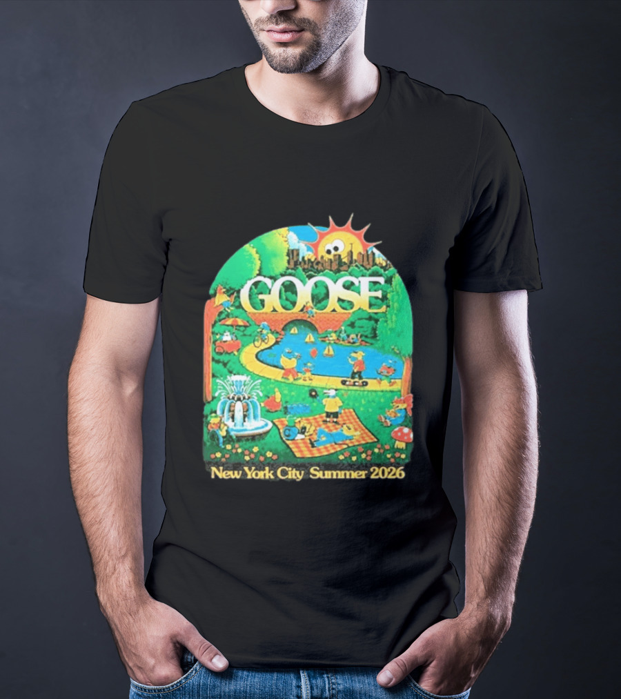 Goose New York City Central Park Summer 2026 Fun Scene T-Shirt