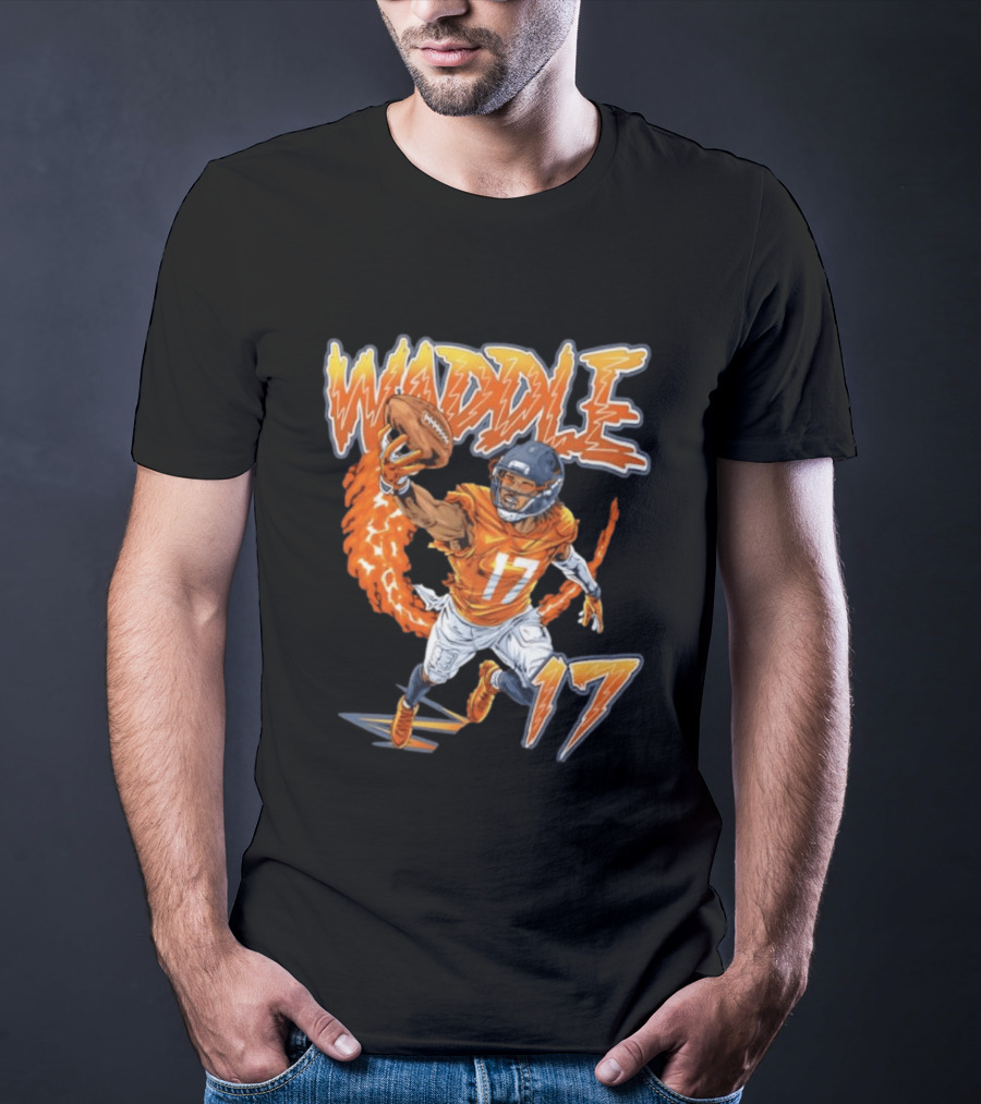 Waddle Number 17 Miami Football Player T-Shirt
