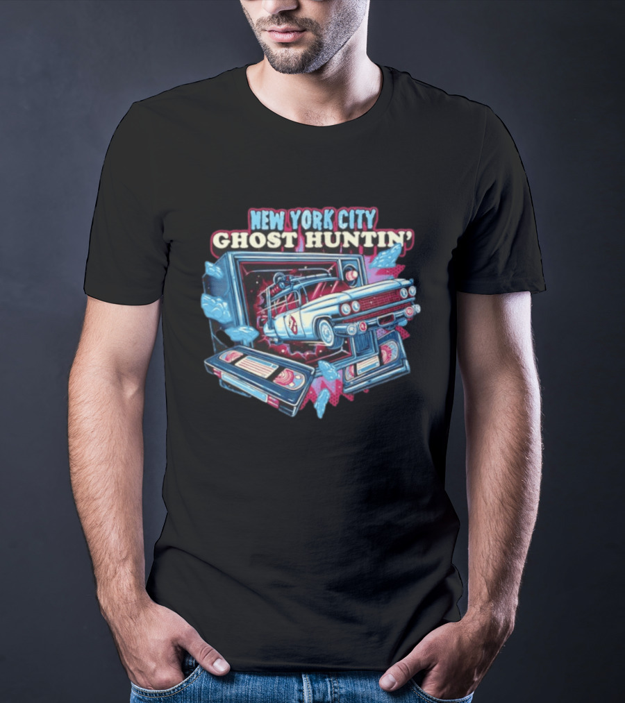 New York City Ghost Huntin' Ecto 1 VHS Tapes T-Shirt