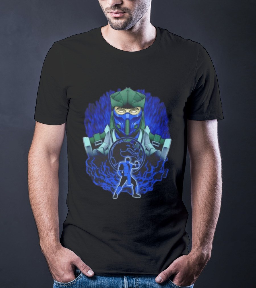 Sub Zero Mortal Kombat Dragon Icy Blue Energy Battle Action Game Iconic Arcade Fighter T-Shirt