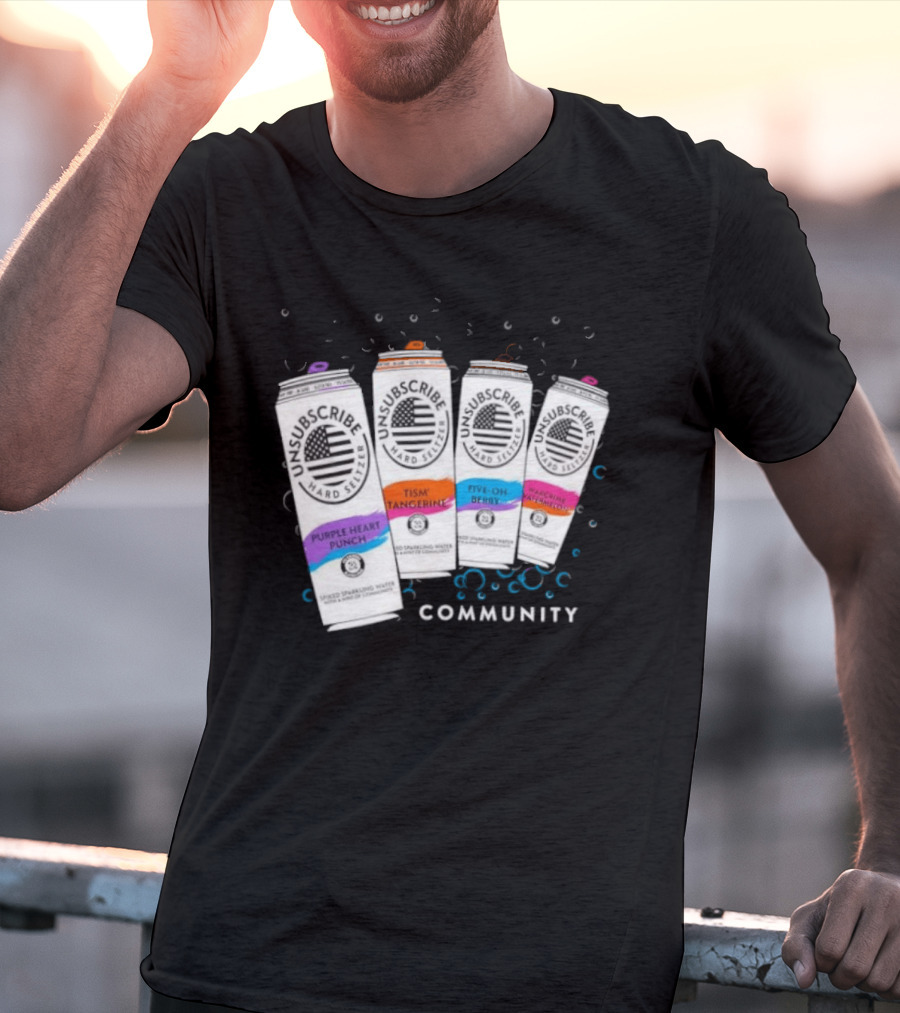 Unsubscribe Hard Seltzer Community Purple Heart Punch Tism Tangerine Five Oh Berry T-Shirt