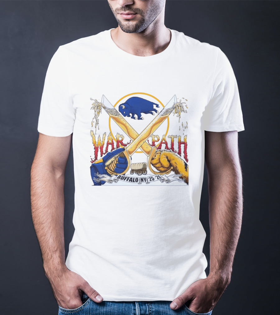 Buffalo NY War Path 25 26 Crossed Beer Sabers Sabres T-Shirt