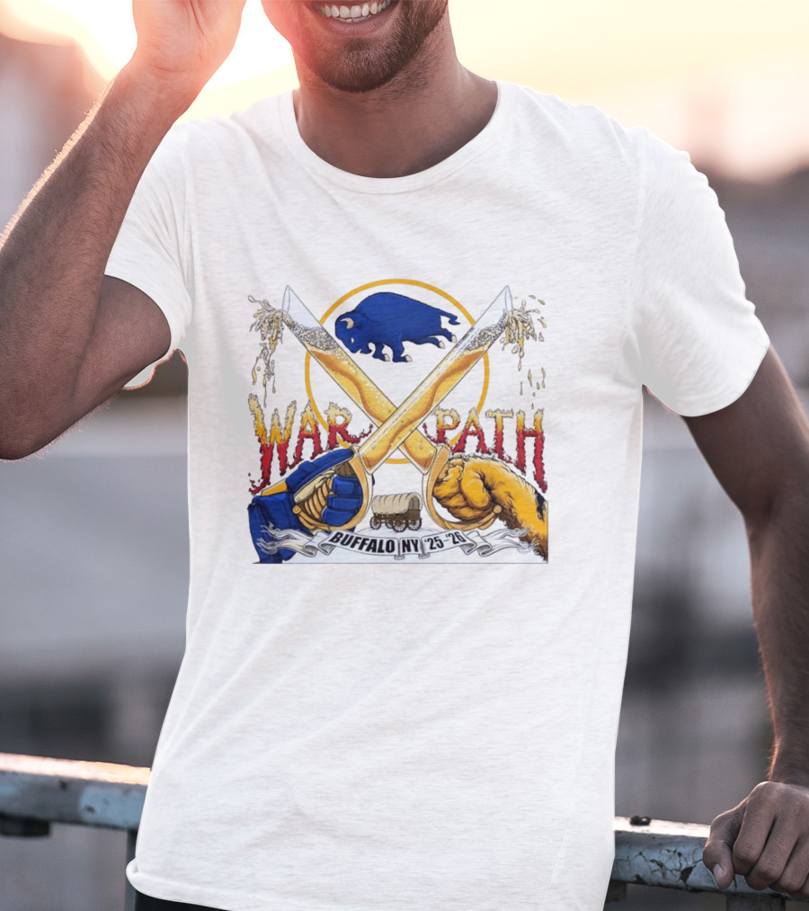 Buffalo NY War Path 25 26 Crossed Beer Sabers Sabres T-Shirt