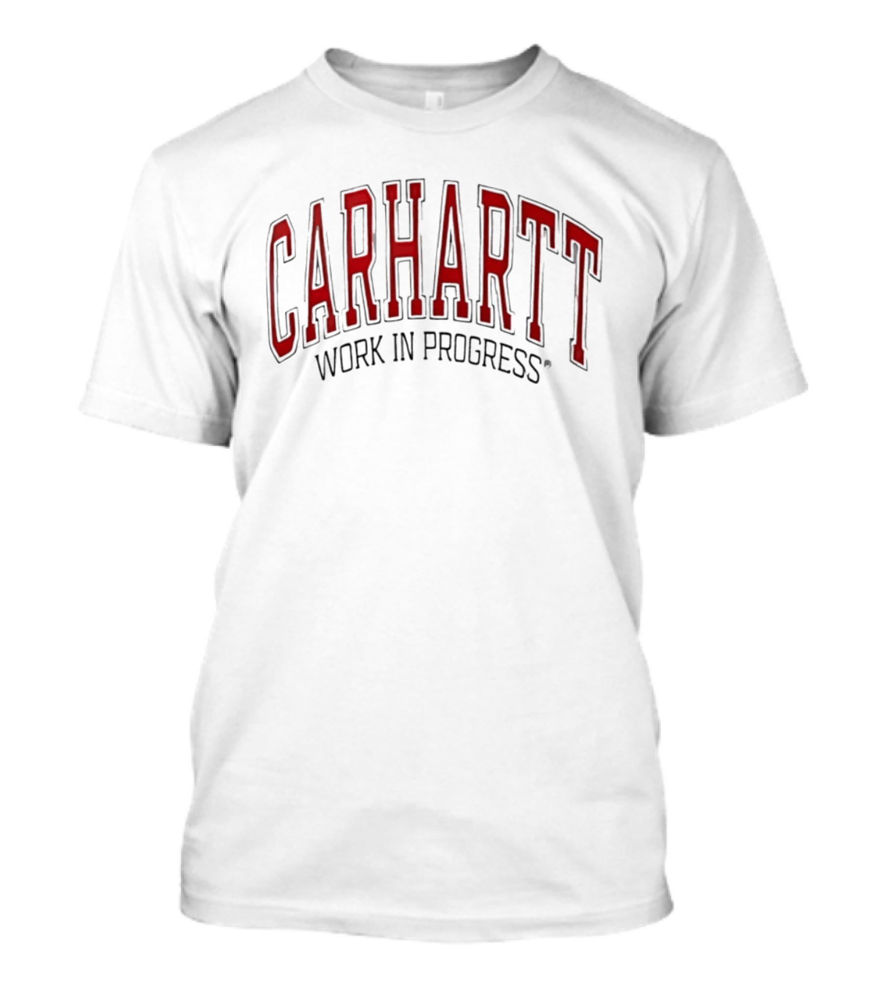 Carhartt Red Lettering Work In Progress T-Shirt