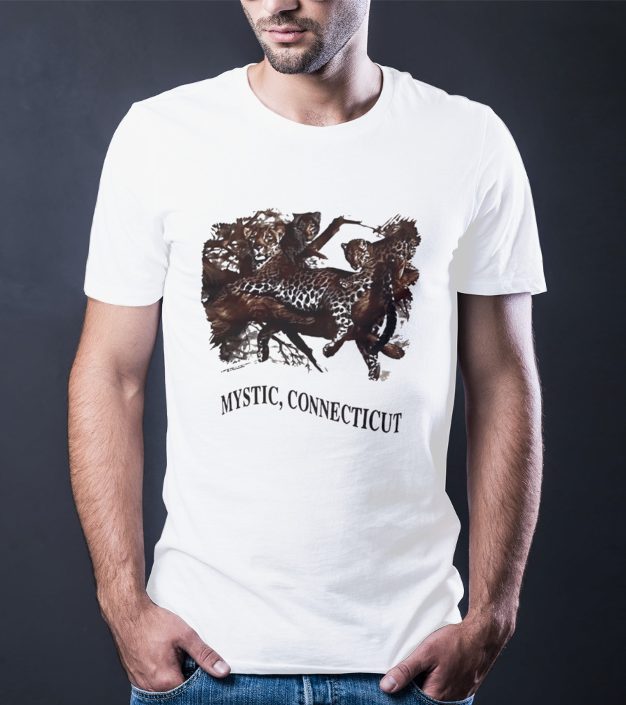 Mystic Connecticut Cheetah Panther Lion T-Shirt