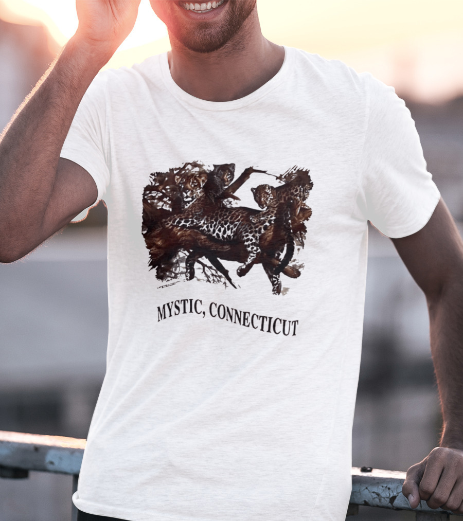 Mystic Connecticut Cheetah Panther Lion T-Shirt