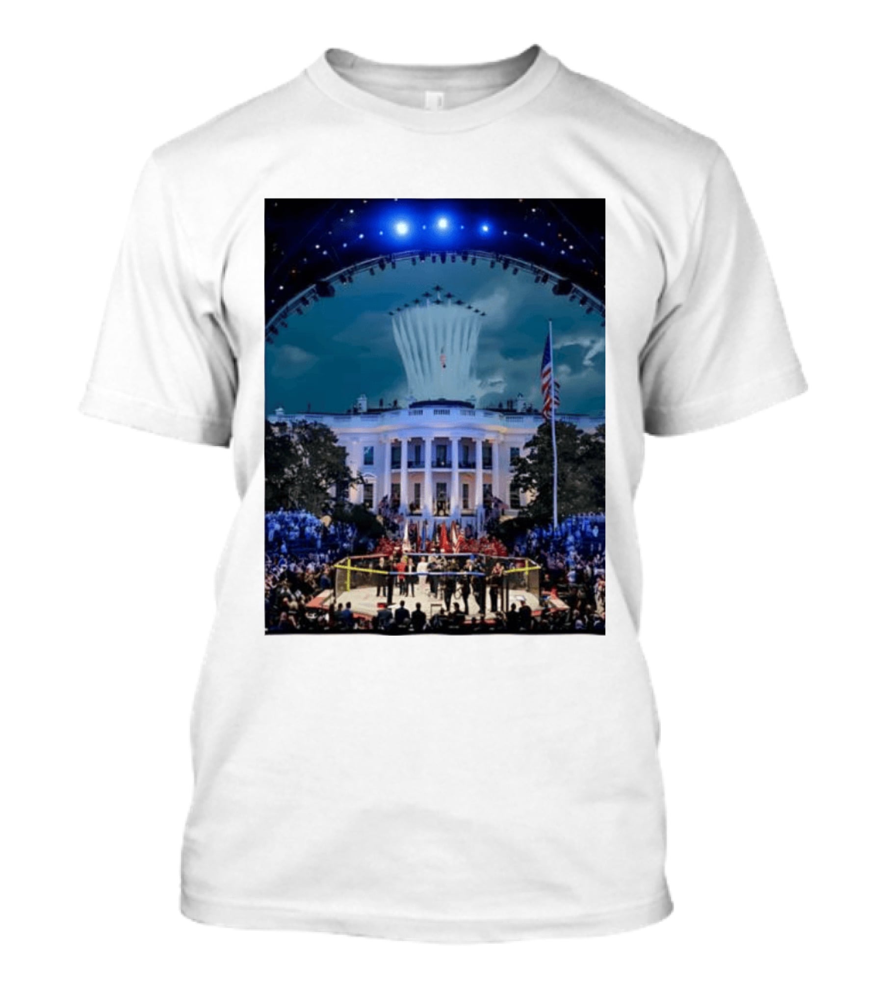 White House MMA Octagon Event Flyover American Flag Patriotic Display T-Shirt