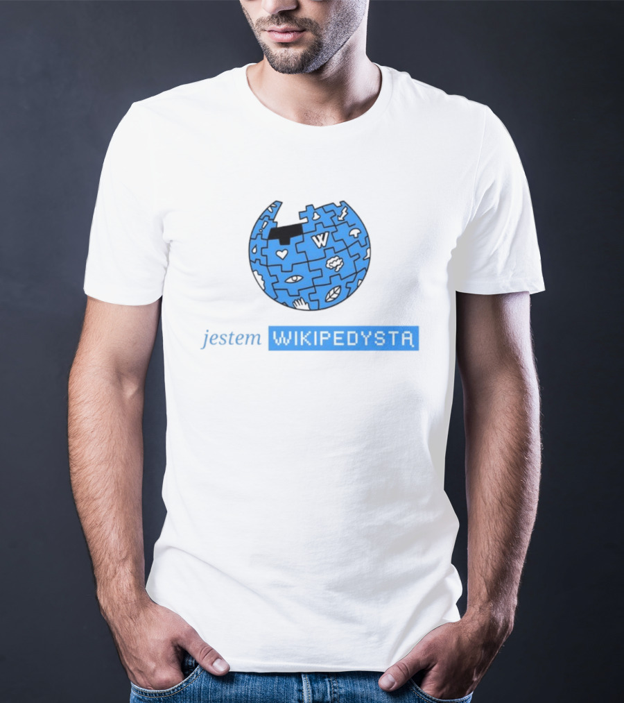 Jestem Wikipedysta Puzzle Globe Icon Eyes And Clouds T-Shirt