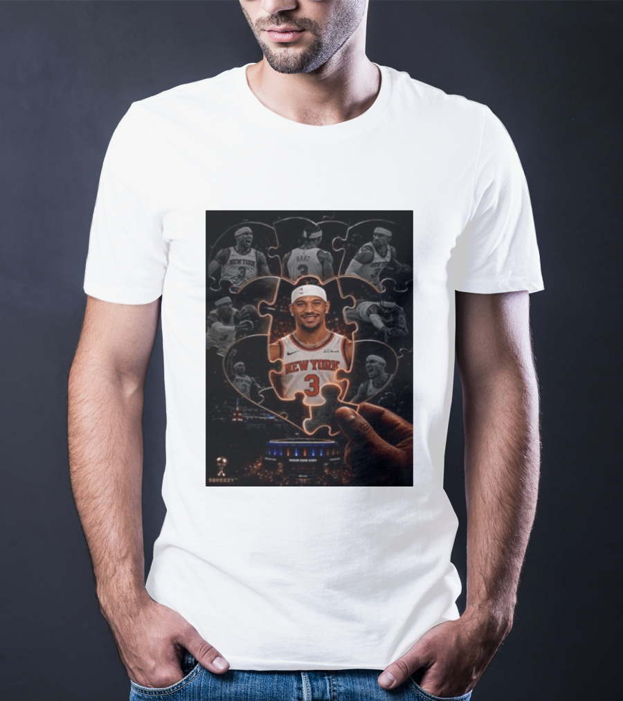 Josh Hart New York Knicks NBA Madison Square Garden Puzzle Image T-Shirt