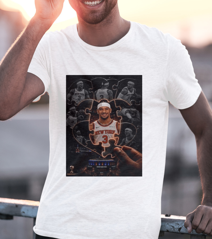 Josh Hart New York Knicks NBA Madison Square Garden Puzzle Image T-Shirt