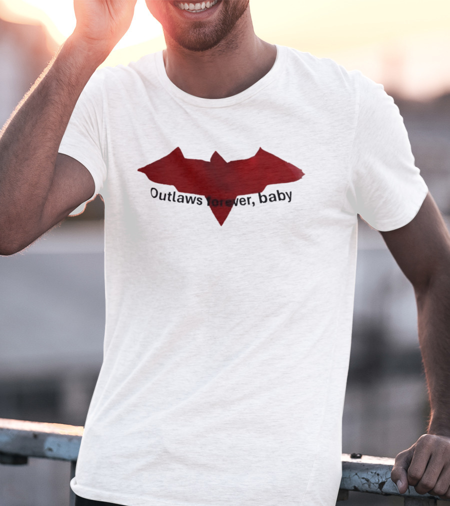 Outlaws Forever Baby Red Bat Symbol Emo T-Shirt