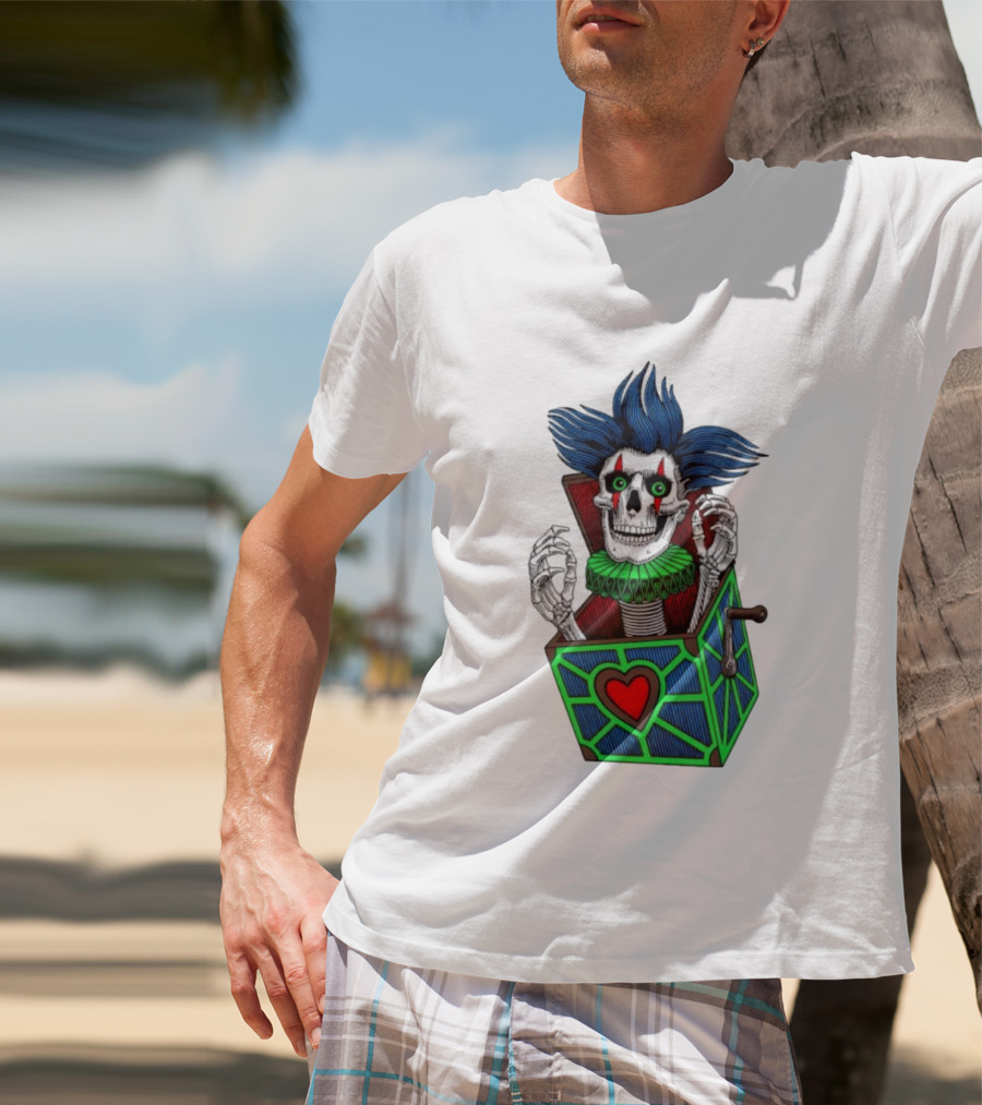 Powell Peralta Chris Hiett Skull Jack In The Box Clown Image T-Shirt