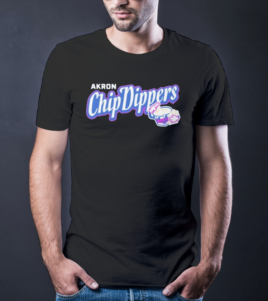 Akron Chip Dippers MLB Baseball Logo With Chip And Dip T-Shirt