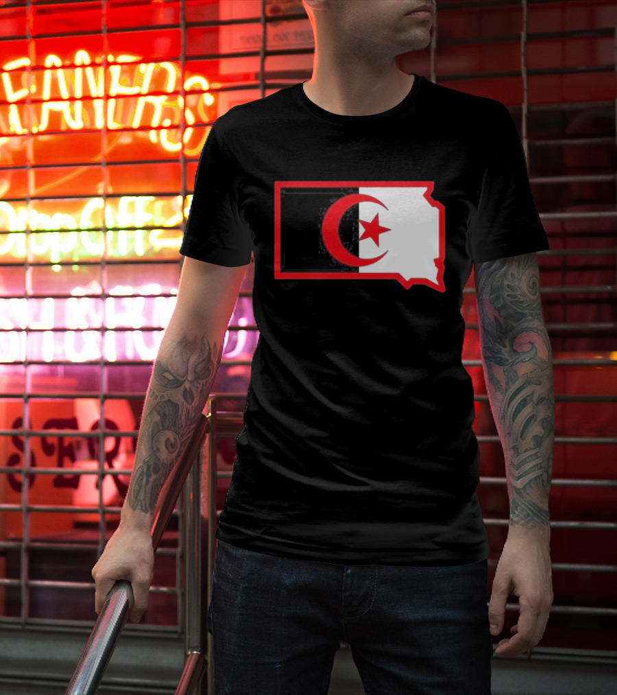Lawrence Of Algeria South Dakota Flag Shape Crescent Star T-Shirt