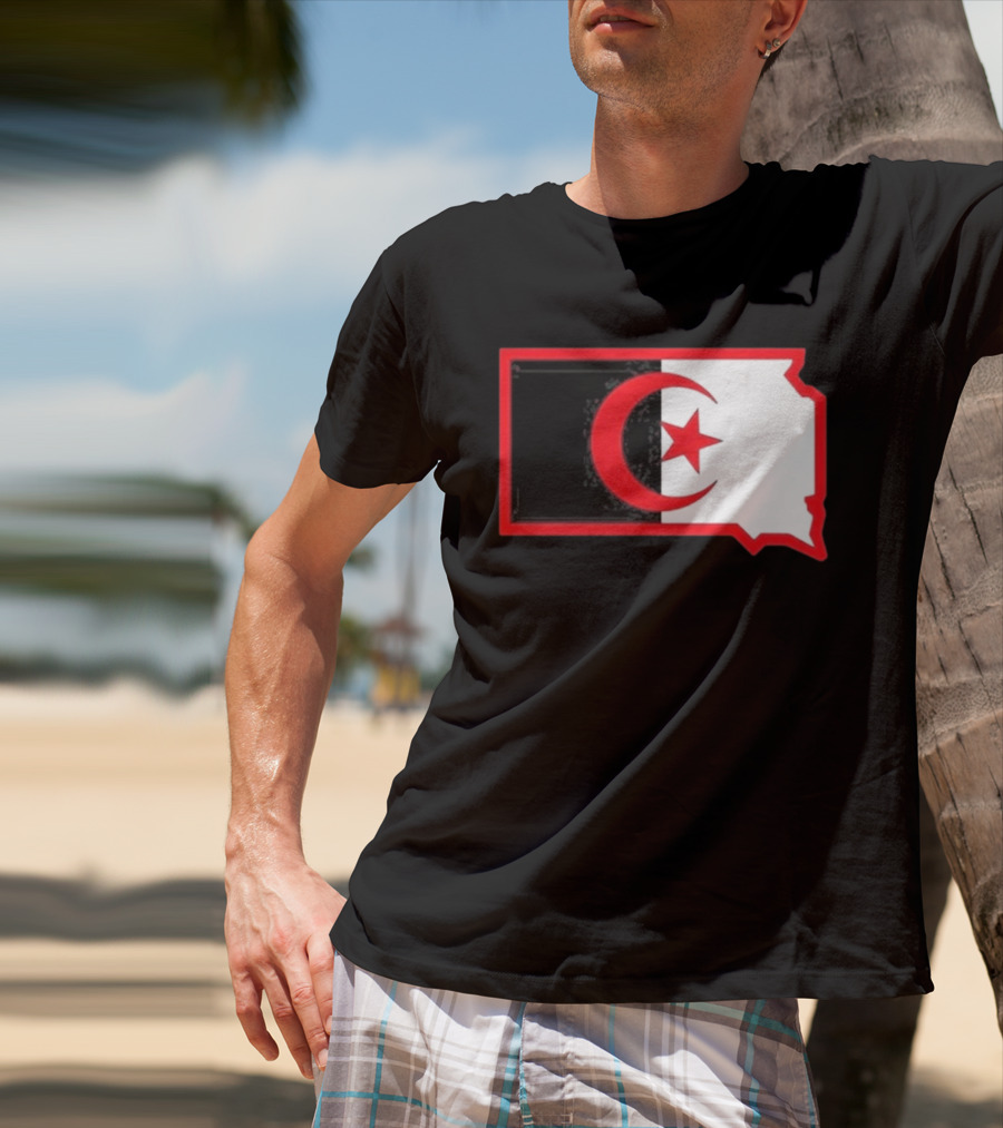 Lawrence Of Algeria South Dakota Flag Shape Crescent Star T-Shirt