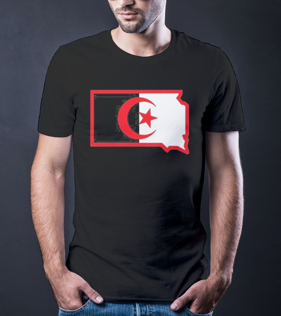 Lawrence Of Algeria South Dakota Flag Shape Crescent Star T-Shirt