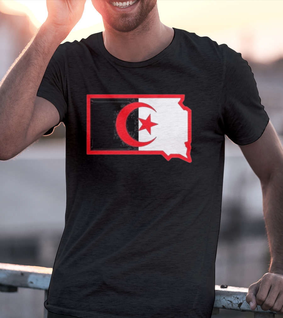 Lawrence Of Algeria South Dakota Flag Shape Crescent Star T-Shirt