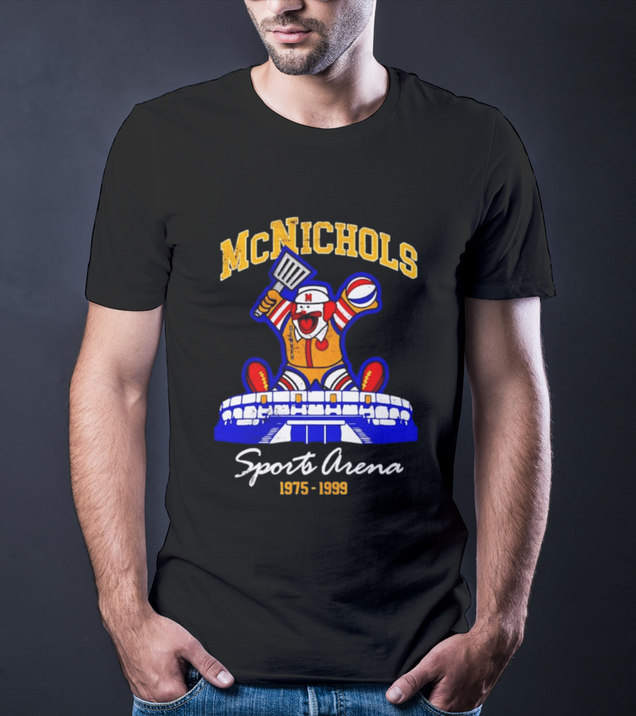 McNichols Sports Arena Denver Nuggets Clown 1975 1999 NBA Basketball T-Shirt