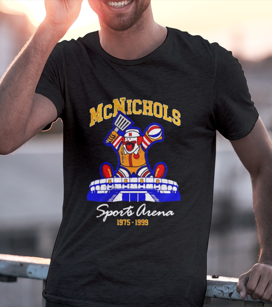 McNichols Sports Arena Denver Nuggets Clown 1975 1999 NBA Basketball T-Shirt