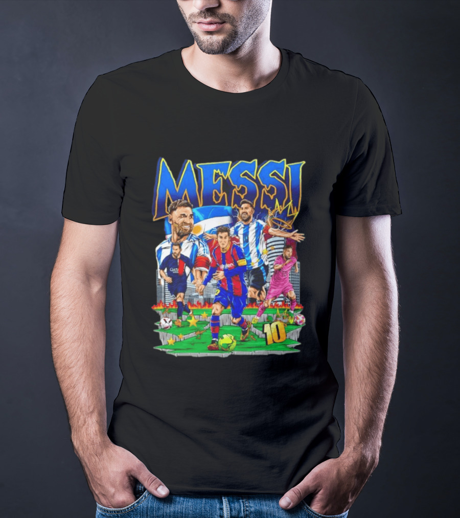 Messi Argentina FC Barcelona Inter Miami No.10 Soccer Star T-Shirt
