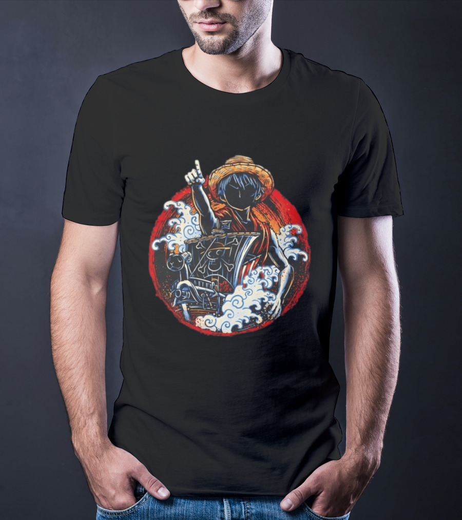 One Piece Monkey D Luffy And Going Merry Adventure Voyage T-Shirt
