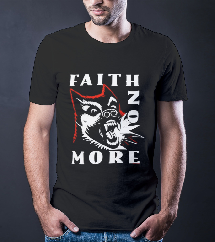 Faith No More Dog Graphic Bold Red White Band T-Shirt