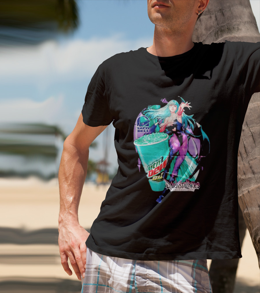 Morrigan Aensland Darkstalkers Taco Bell Mountain Dew Baja Blast Resurrection T-Shirt