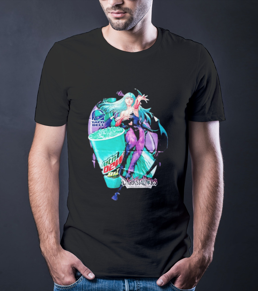 Morrigan Aensland Darkstalkers Taco Bell Mountain Dew Baja Blast Resurrection T-Shirt