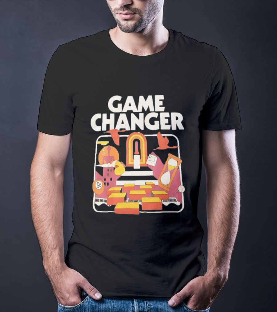 Game Changer Retro Arcade Countdown Hourglass Wings T-Shirt
