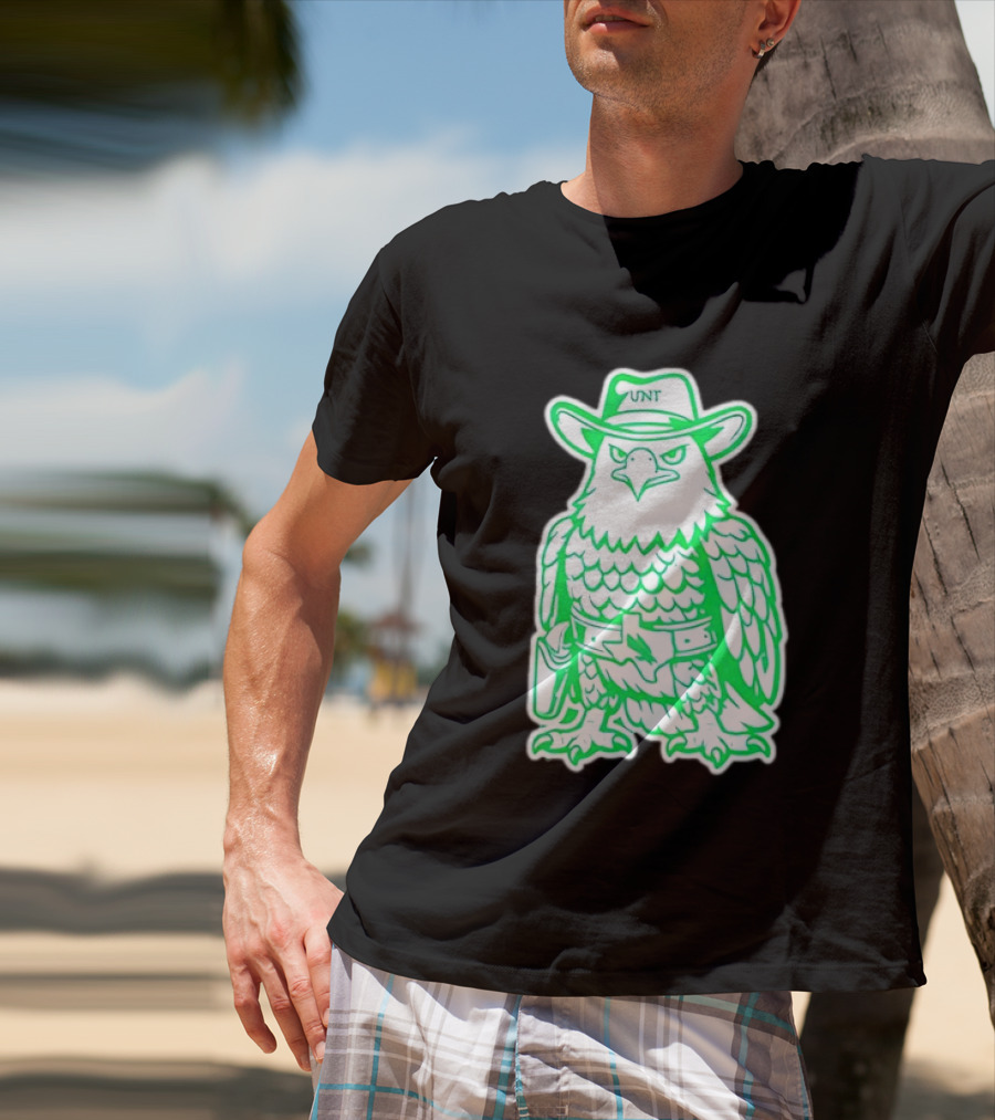 North Texas Mean Green Eagle UNT Cowboy Hat T-Shirt